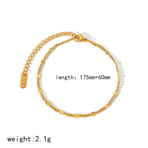1 Bracelet À Chaîne Géométrique En Acier Inoxydable Plaqué Or  Simple Et À La Mode Pour Femme À Porter Au Quotidien h5 Image2