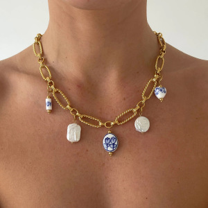 Collier Avec Pendentif En Forme De Fleur Élégante En Acier Inoxydable Plaqué Or  Pour Femme, Série Classique, 1 Pièce h5 Image3