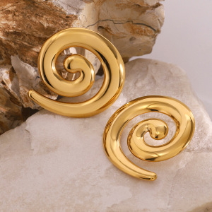 1 Paire De Boucles D'Oreilles À Tige Géométriques Décontractées En Acier Inoxydable Plaqué Or Pour Femmes h5
