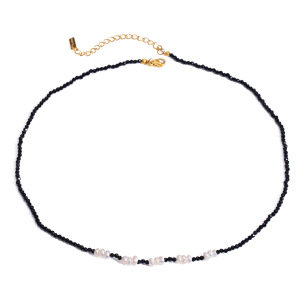 Collier De Perles Pour Femme, Série Simple, Perles Quotidiennes, En Acier Inoxydable Plaqué Or , Cristal h5 Image4