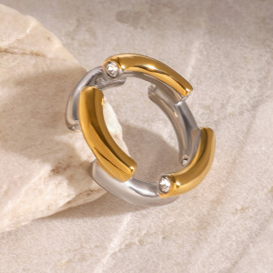 Bague Minimaliste Ronde En Acier Inoxydable Étanche, Couleurs Assorties h5 
