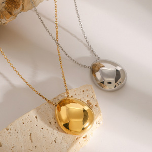 Collier Avec Pendentif Simple En Acier Inoxydable Plaqué Or Pour Femme, Série 1 Pièce h5