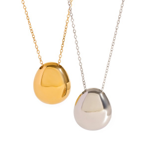 Collier Avec Pendentif Simple En Acier Inoxydable Plaqué Or  Pour Femme, Série 1 Pièce h5 Image3