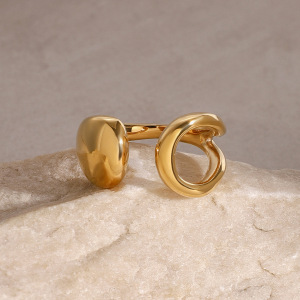 Bague Minimaliste En Acier Inoxydable Massif, Étanche, Couleur Or (1 Pièce) h5 