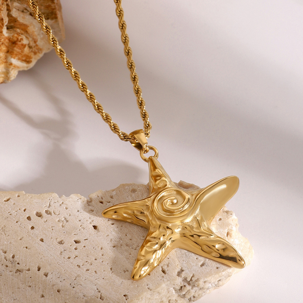 Collier Avec Pendentif Tortue De Vacances En Acier Inoxydable Plaqué Or  Pour Femme, Série Simple, 1 Pièce Image3