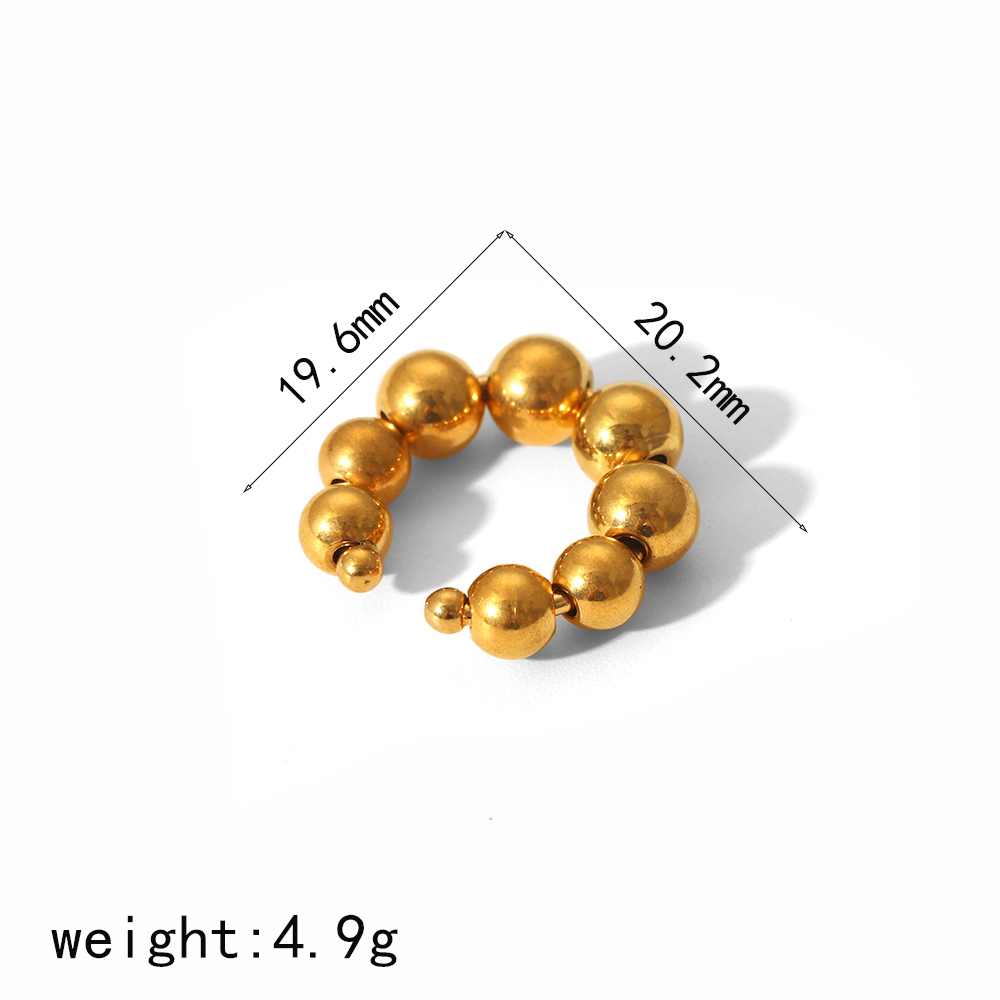 1 Paire De Boucles D'Oreilles Manchette Pour Femme, Style Simple, En Acier Inoxydable Plaqué Or Image2