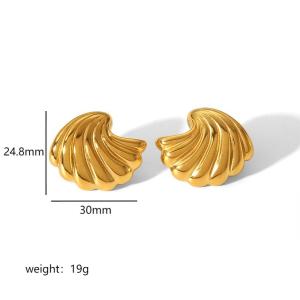 1 Paire De Boucles D'Oreilles À Tige Géométriques Quotidiennes Plaquées Or  De La Série Simple h5 Image2