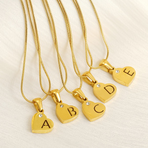 Collier Pendentif Unisexe En Acier Inoxydable Plaqué Or Avec Lettres Simples, Série Simple, 1 Pièce h5
