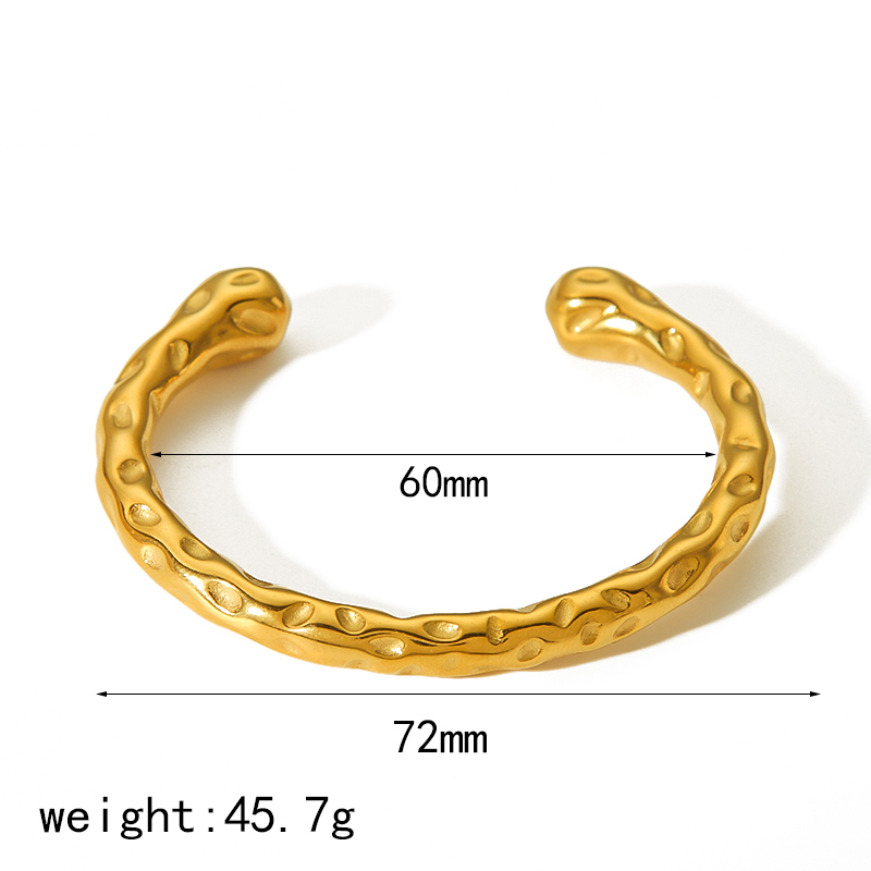 1 Pièce De Bracelet Ouvert En Acier Inoxydable Plaqué Or  De Mode Classique Pour Femmes, Bijoux À Porter Au Quotidien Image2
