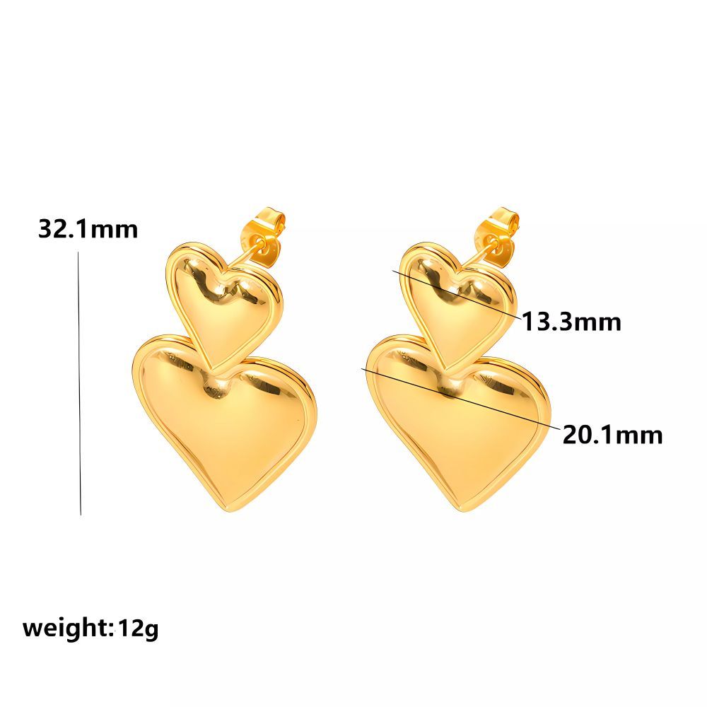 1 Paire De Boucles D'Oreilles Pendantes En Forme De Goutte D'Huile Colorée En Acier Inoxydable Plaqué Or , Élégantes Et À La Mode, Pour Bijoux Pour Femmes À Porter Au Quotidien h5Image2