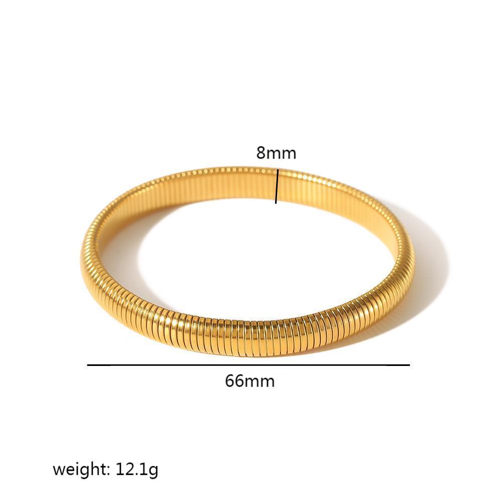 1 Pièce De Bracelet Élastique En Acier Inoxydable Plaqué Or  De Style Européen Et Américain Pour Bijoux Pour Femmes À Porter Au Quotidien Image2