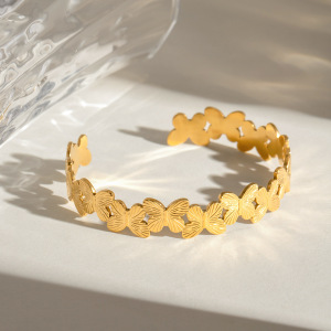 Bracelet Pour Femme En Acier Inoxydable Plaqué Or , Série Romantique, Motif Animal Doux h5 
