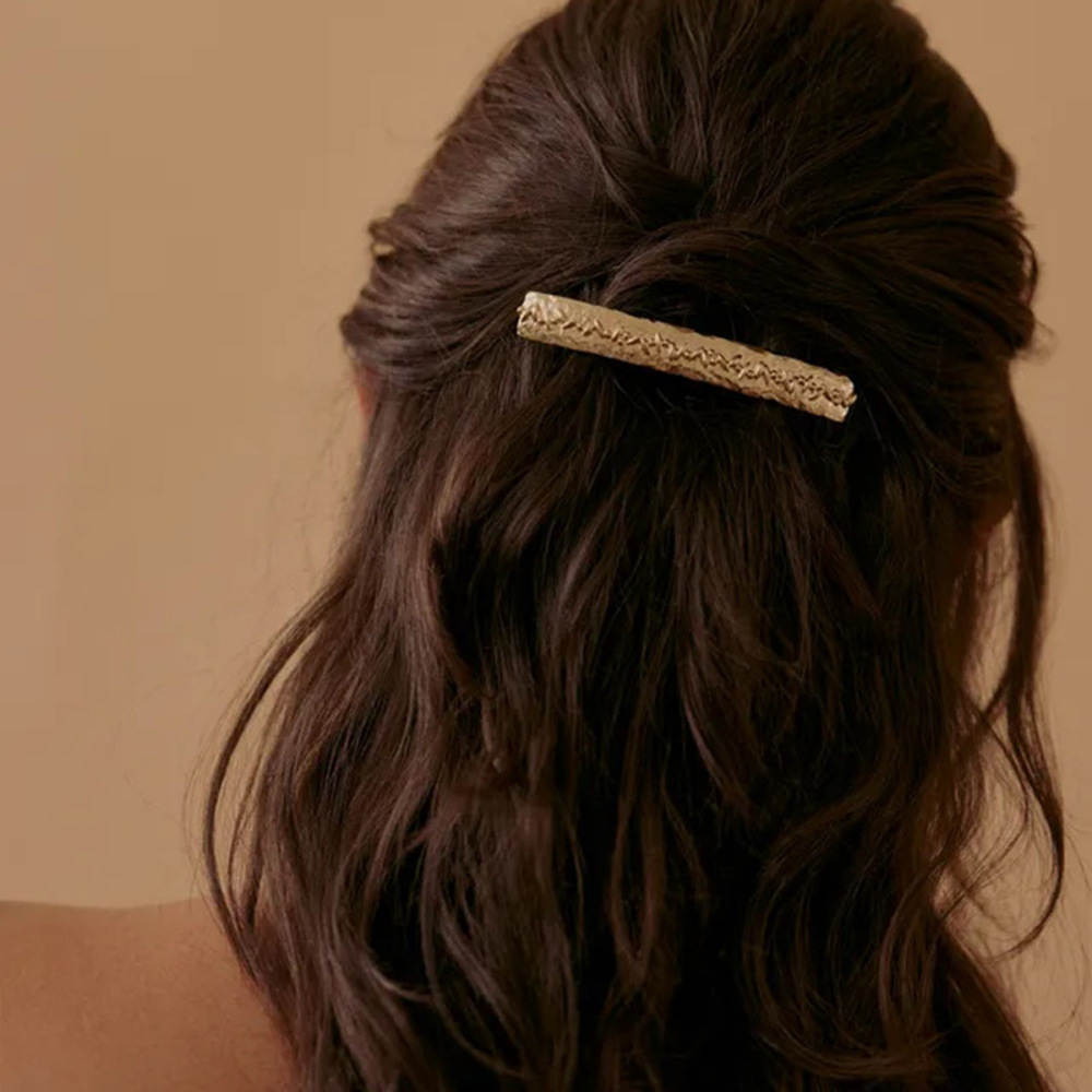 1 Paire De Pinces À Cheveux Pour Femmes, Série Simple, Style Décontracté, En Acier Inoxydable Plaqué Or  Image3