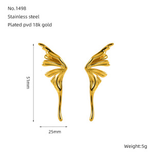 1 Paire De Boucles D'Oreilles Élégantes Plaquées Or  Pour Femme, Série Romantique h5 Image2