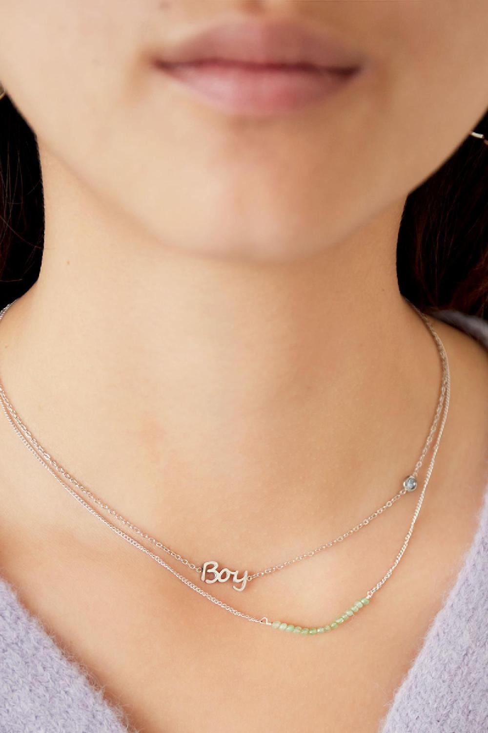 Collier Avec Pierre De Naissance Pour Garçon En Or Image2