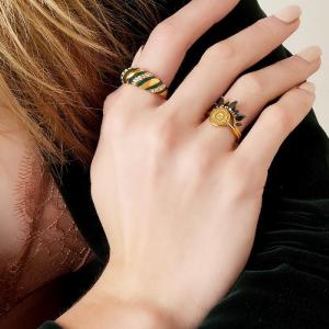 Bague Couronne En Acier Inoxydable Et Zircon h5
