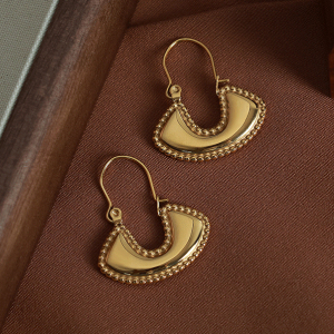 1 Paire De Boucles D'Oreilles Pendantes Géométriques Rétro En Acier Inoxydable Plaqué Or Pour Femme h5 Image6