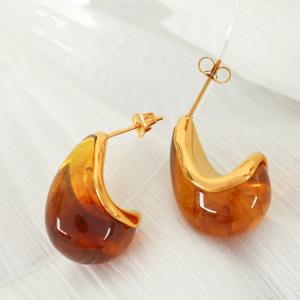 1 Paire De Boucles D'Oreilles Pendantes Rétro En Acier Inoxydable Plaqué Or Pour Femme, Série Simple h5 Image4