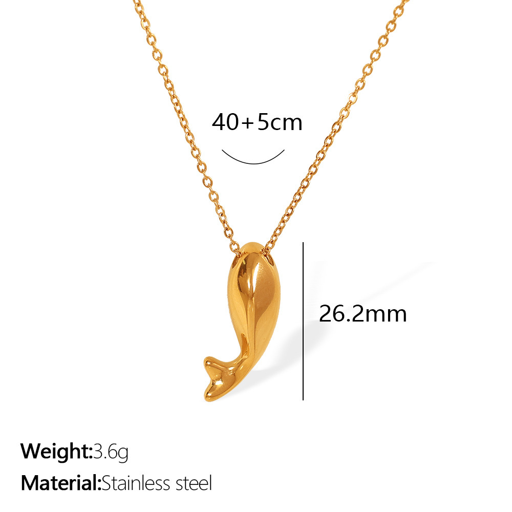 Collier Avec Pendentif Tortue En Acier Inoxydable Plaqué Or Pour Femme, Série Simple Et Décontractée, 1 Pièce h5Image2