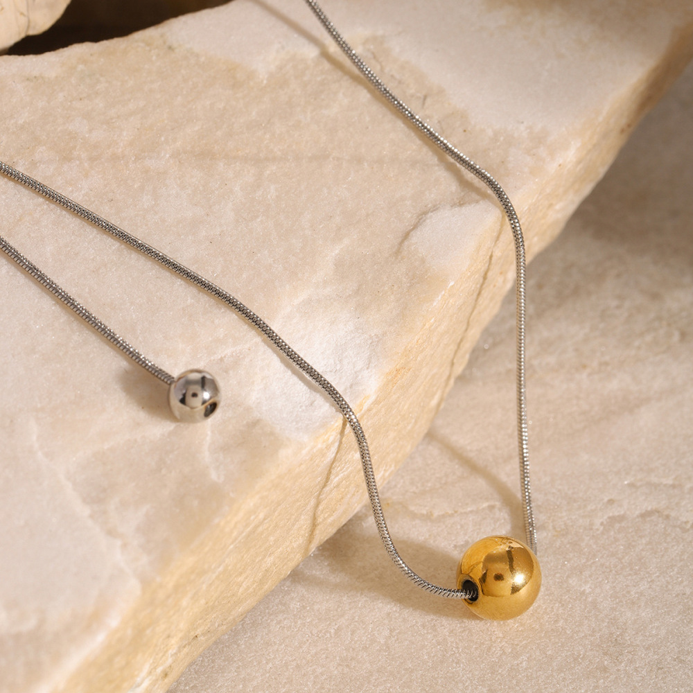 Collier Avec Pendentif Géométrique Simple En Acier Inoxydable Plaqué Or  Pour Femme, 1 Pièce 