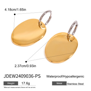 1 Paire De Boucles D'Oreilles Pendantes Géométriques Quotidiennes En Acier Inoxydable Plaqué Or  Pour Femme h5 Image2