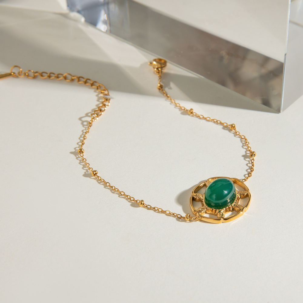 Bracelet À Breloques Rétro Géométrique En Acier Inoxydable Plaqué Or  Pour Femme, Série Ethnique, 1 Pièce Image3