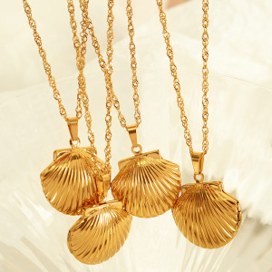 Collier Avec Pendentif Tortue Simple En Acier Inoxydable Plaqué Or Pour Femme, 1 Pièce h5