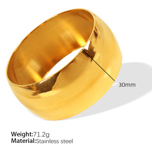Bracelet Simple En Acier Inoxydable Plaqué Or  Pour Femme, 1 Pièce h5 Image2