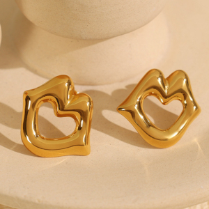 1 Paire De Boucles D'Oreilles À Tige Géométriques Simples En Acier Inoxydable Plaqué Or Pour Femme h5 Image4