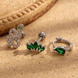 Boucles D'Oreilles Piercing Femme Simple Series Classic Animal En Cuivre Sans Placage, Avec Zircon. h5 Image2