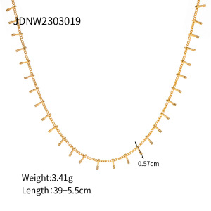 Collier Avec Pendentif Pour Femme, Série Simple, Ligne , En Acier Inoxydable Plaqué Or , 1 Pièce h5 Image2
