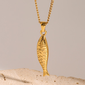 Collier Avec Pendentif En Acier Inoxydable Plaqué Or  Pour Femme, Série Classique, Motif Animal Européen Et Américain h5 