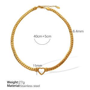 1 Paire De Petits Colliers De Luxe Simples Et Légers, Tendance Féminine, En Acier Titane Plaqué Or, Style Cubain, Pendentif Pour Femme h5 Image2