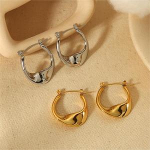 1 Paire De Boucles D'Oreilles Créoles Géométriques Torsadées Plaquées Or  Simples Et À La Mode Pour Bijoux Pour Femmes À Porter Au Quotidien h5 