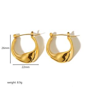 1 Paire De Boucles D'Oreilles Créoles Géométriques Torsadées Plaquées Or  Simples Et À La Mode Pour Bijoux Pour Femmes À Porter Au Quotidien h5 Image2