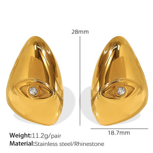 1 Paire De Boucles D'Oreilles À Tige En Acier Titane Plaqué Or  Avec Strass Pour Femme, Série Classique h5 Image2