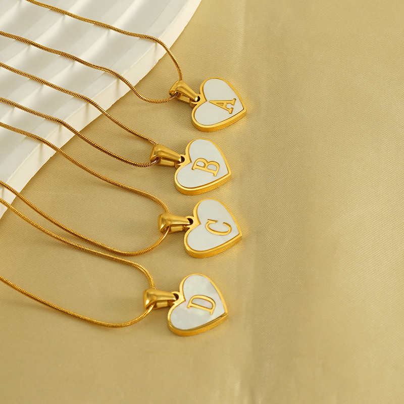 Collier Avec Pendentif En Acier Inoxydable Plaqué Or Pour Femme, Série Simple, Lettre Quotidienne