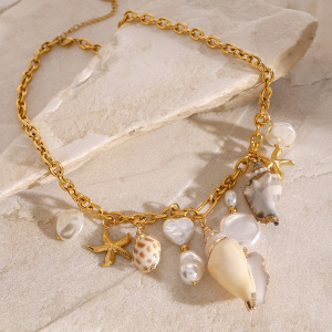 Collier Avec Pendentif Tortue De Vacances En Acier Inoxydable Plaqué Or Pour Femme, Série Simple, 1 Pièce h5 Image3