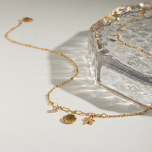 Collier Avec Pendentif Tortue De Vacances En Acier Inoxydable Plaqué Or  Et Strass Pour Femme, Série Simple, 1 Pièce h5 Image3