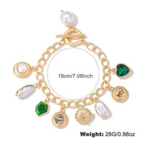 Bracelet À Breloques Rétro En Alliage Pour Femme, Série Luxueuse, Motif Cœur h5 
