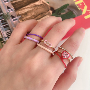 Bague Simple En Alliage Pour Femme, Série Romantique, Élégante, Cœur h5 Image2