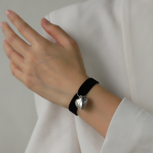 Bracelet À Breloques Pour Femme, Série Simple, Motif Cœur Classique Ccb, 1 Pièce h5 Image2