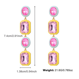 Boucles D'Oreilles Pendantes Pour Femme, Collection Luxueuse, Forme Géométrique Irrégulière, Couleur Or, En Alliage Doré, 1 Paire. h5 