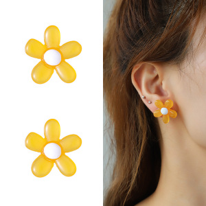 1 Paire De Boucles D'Oreilles À Tige En Résine Naturelle Pour Femme, Série Romantique h5 