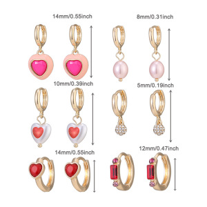 1 Paire De Boucles D'Oreilles Pendantes En Alliage Pour Femme, Série Romantique, Motif Cœur h5 