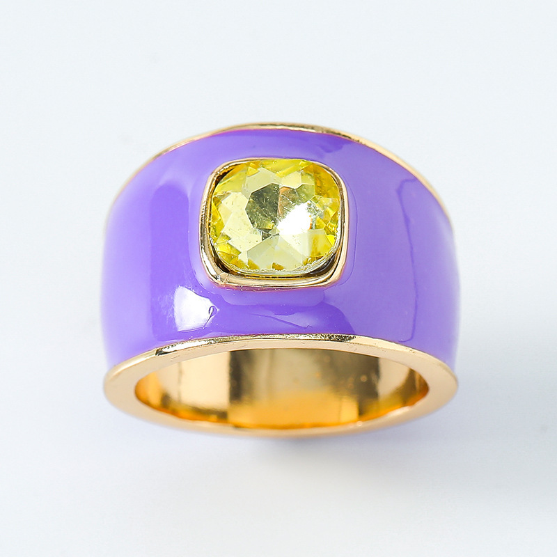 Bague Simple Pour Femme, Série Luxueuse, Style Rétro, En Alliage De Couleurs Mélangées 
