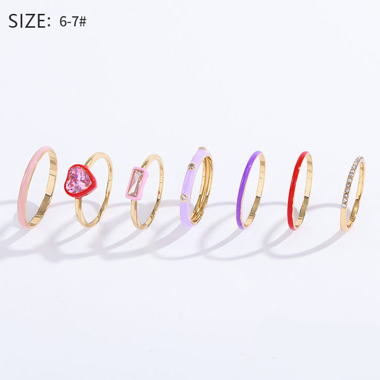 Bague Simple En Alliage Pour Femme, Série Romantique, Élégante, Cœur 