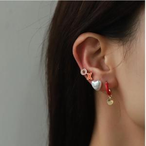 1 Paire De Boucles D'Oreilles En Alliage Pour Femme, Série Romantique, Motif Cœur Mignon h5 Image2