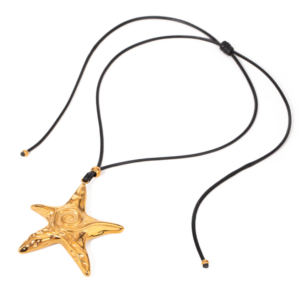 Collier Pendentif Étoile De Mer Fileté Surdimensionné En Acier Inoxydable  Pour Femme, Style Ins Transfrontalier Européen Et Américain,  De Bijoux Image4