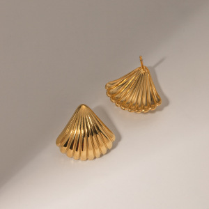 Boucles D'Oreilles Pendantes Haut De Gamme En Acier Inoxydable Doré, Simples Et Polyvalentes, Tendance Pour Les Femmes. h5 Image2